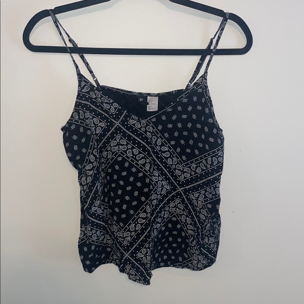 Divided Black Paisley-Print Spaghetti Strap Camisole